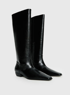 Dance For You Knee High Boots Black