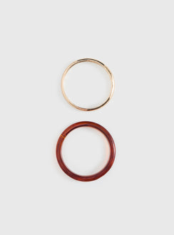 Rhi Rhi Diamante Resin Cuff Pack Brown / Gold