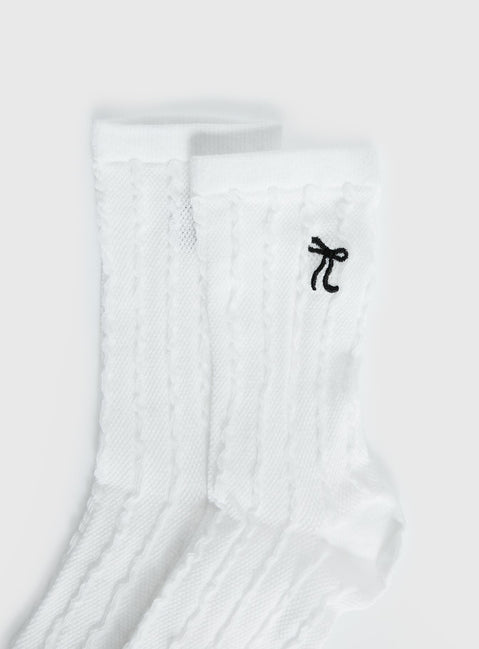 Introduction Cable Knit Socks Cream