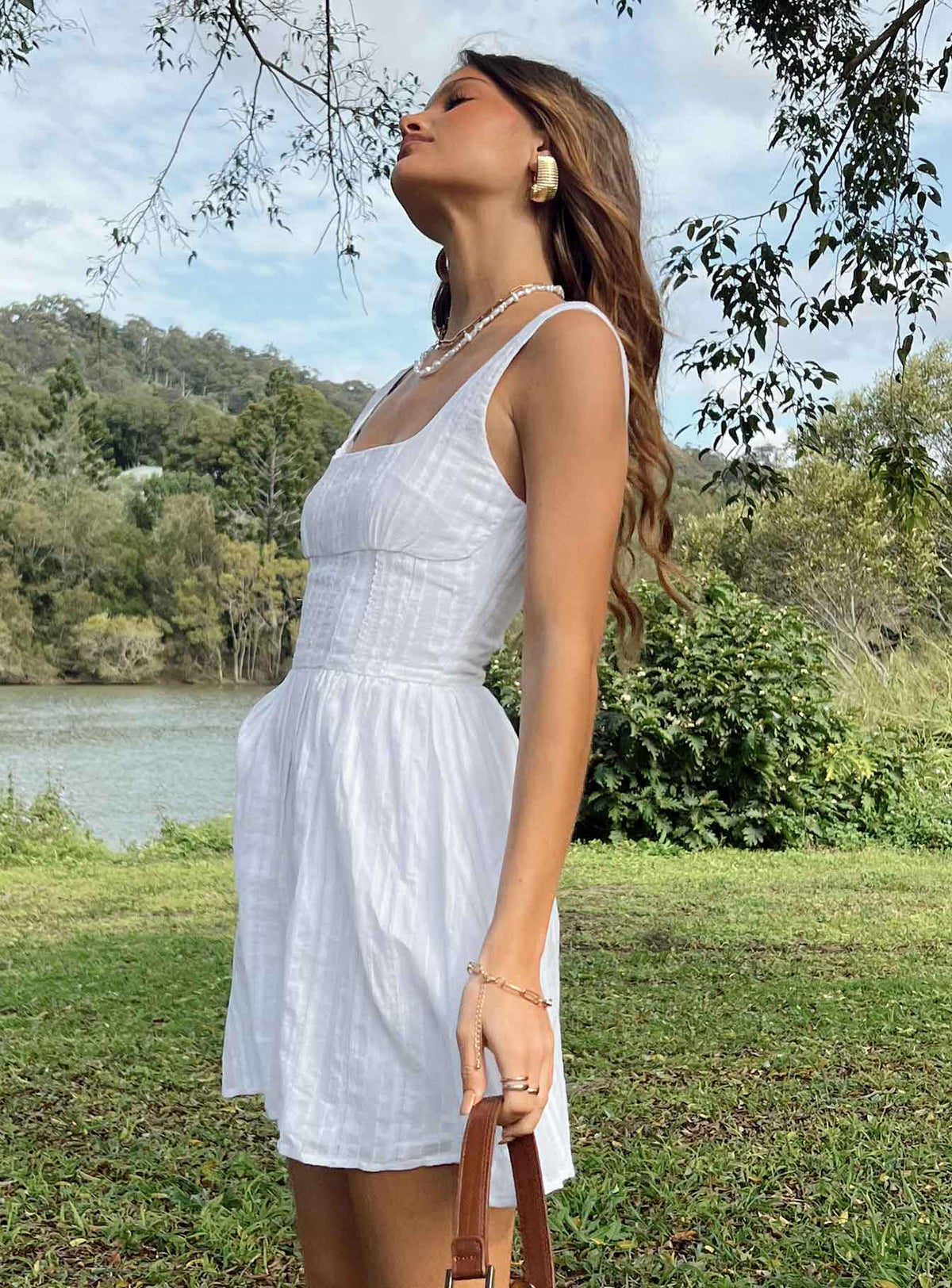 product Princess Polly Square Neck  Lorinda Mini Dress White Low Impact