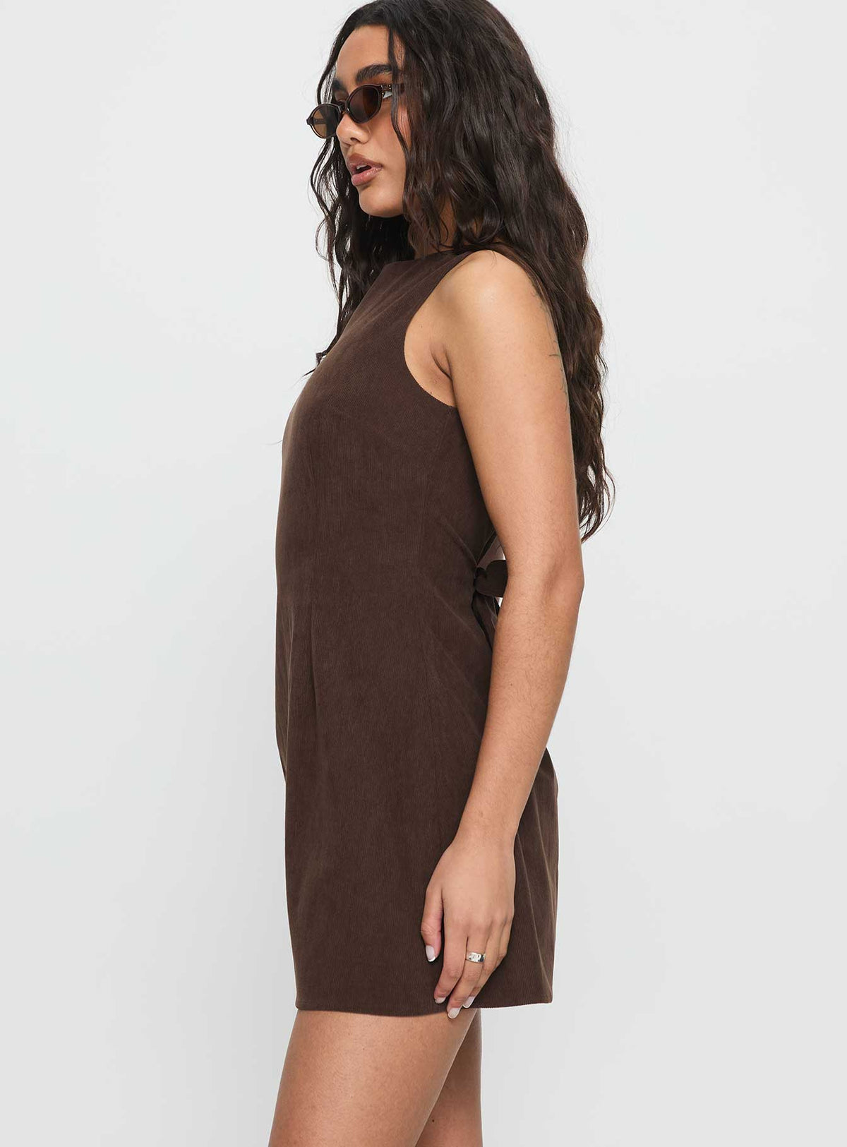 Alfalfa Corduroy Mini Dress Chocolate Petite