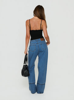 Holidayer Mid Rise Jeans Mid Blue Wash