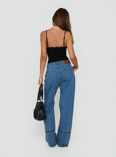 Holidayer Mid Rise Jeans Mid Blue Wash