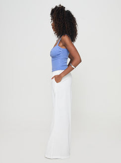 side view of model wearing Princess Polly Barbieri Pants White High Rise Pants Pants 
