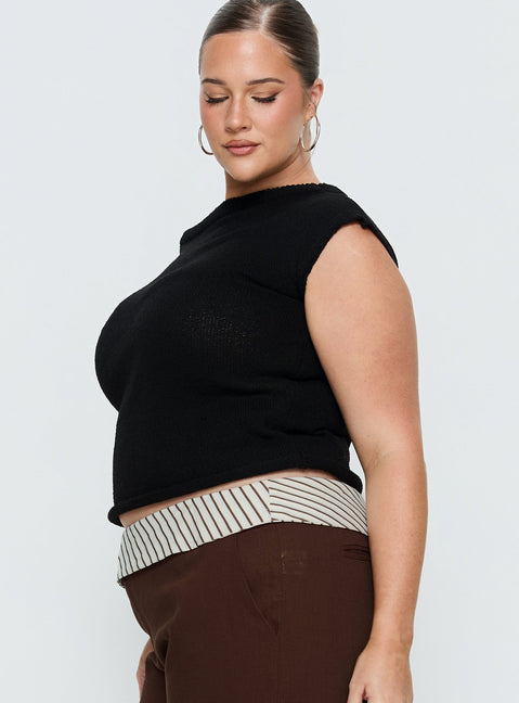 Ashfield Off Shoulder Top Black Curve