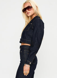 Stallion Cropped Jacket Indigo