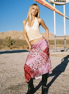   front view of model wearing Princess Polly Lovely Bunch Maxi Skirt Multi Maxi Skirts Skirts 