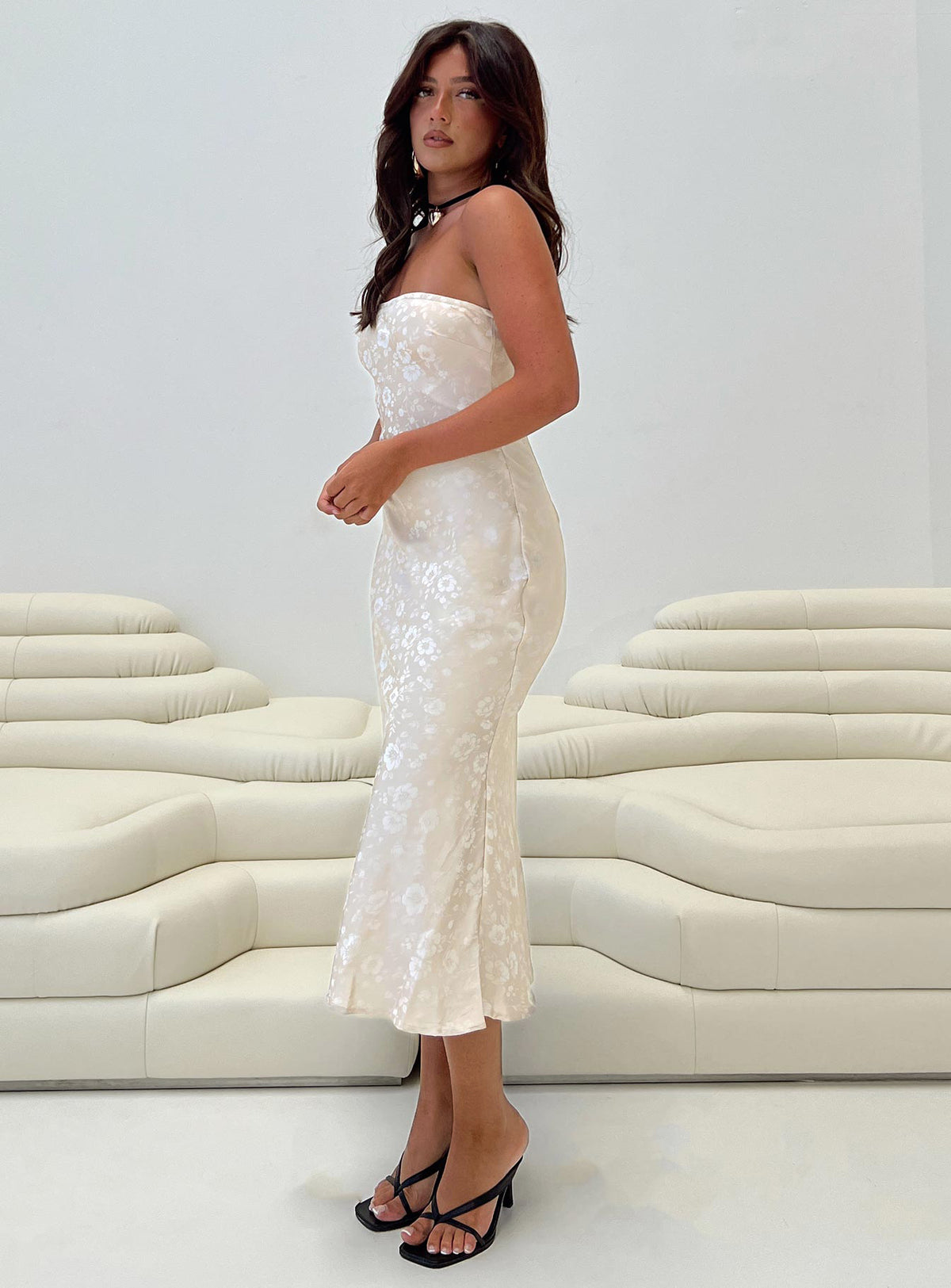 product Princess Polly Square Neck  Salvin Strapless Maxi Dress Petite Champagne