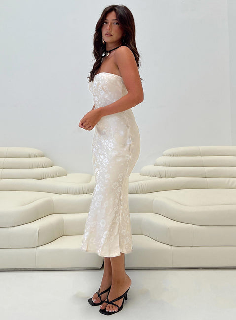 product Princess Polly Square Neck  Salvin Strapless Maxi Dress Petite Champagne