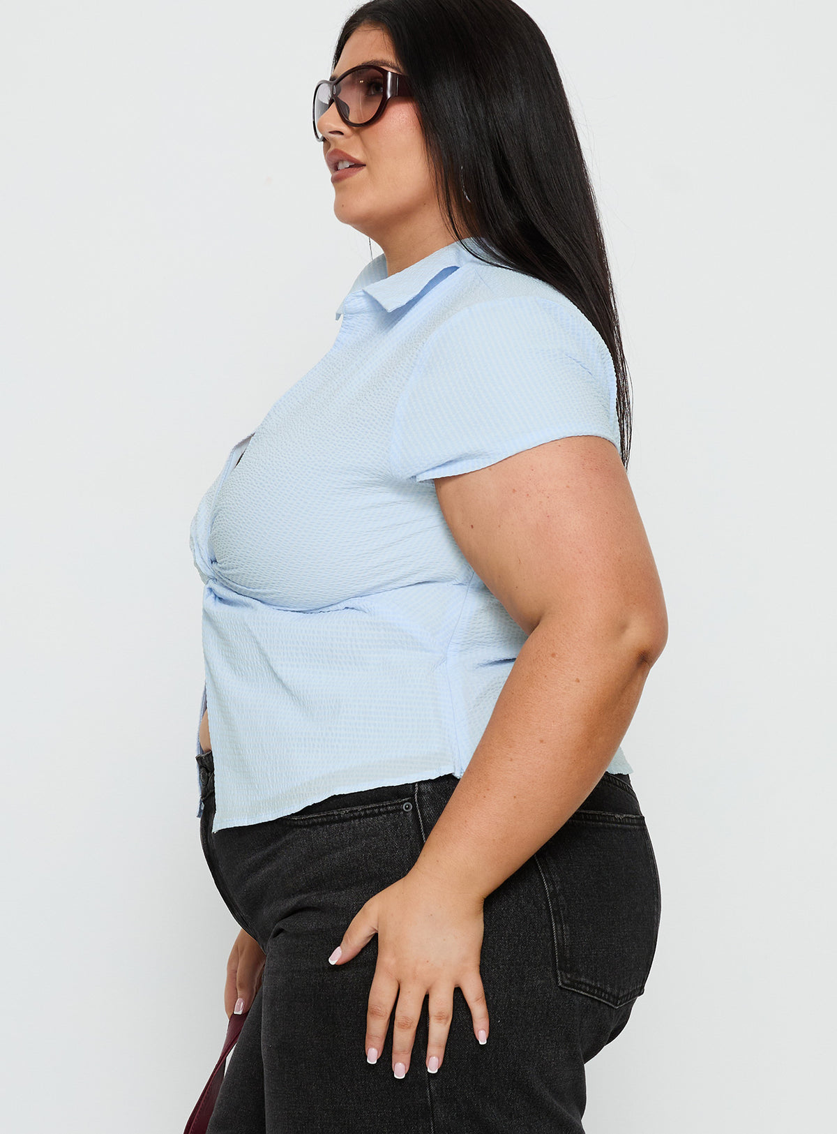 Lover Blues Twist Top Blue Curve