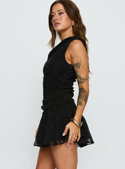 Emiline Off Shoulder Playsuit Black
