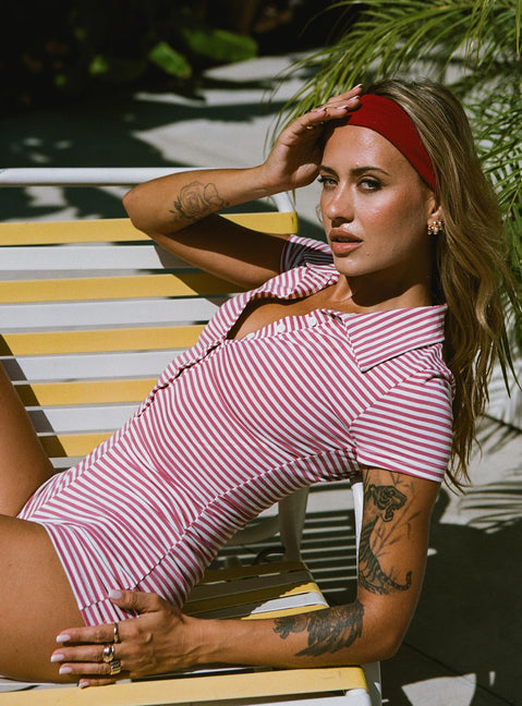 Lola Romper Red Stripe