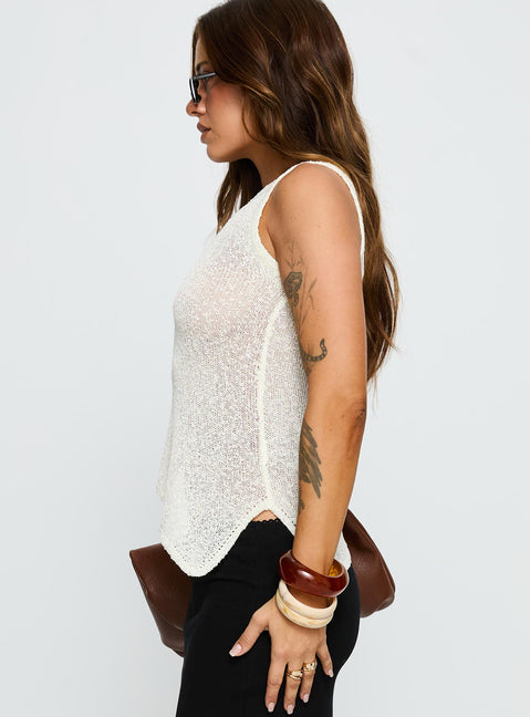 Genivieve Boucle Asymmetrical Top Ivory