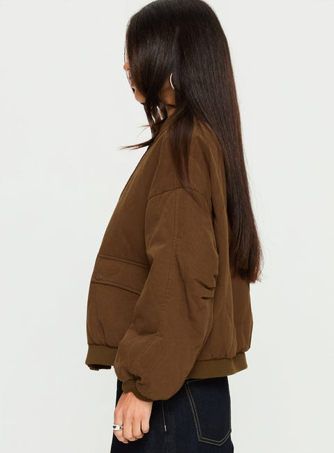 Stick Season Quilted Jacket Brown