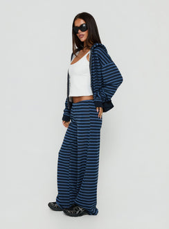 Delaeni Straight Leg Sweatpants Blue Stripe