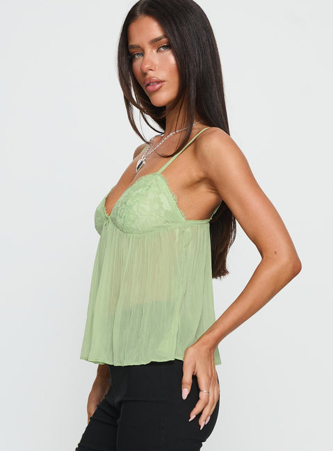 Zami Pleat Top Green