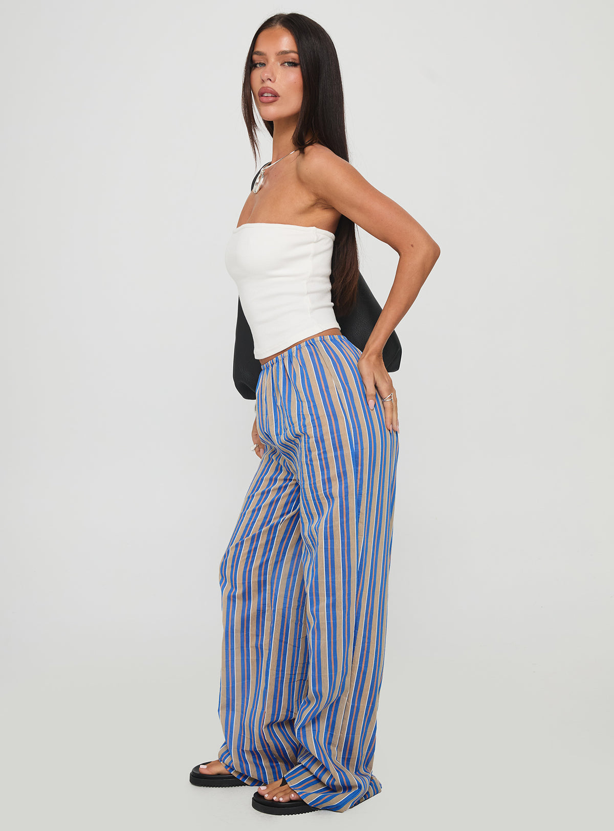 Limestone Pants Blue Multi High Rise Pants Pants 