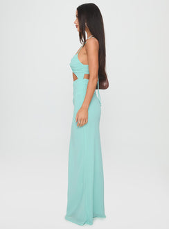 No Control Keyhole Maxi Dress Aqua