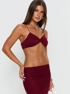 Delores Ruched Top Red