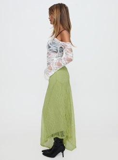 product Princess Polly Dreamcatcher Lace Maxi Skirt Green Maxi Skirts Skirts 