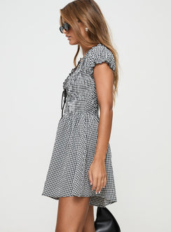 Wescott Gingham Playsuit Black / White Petite