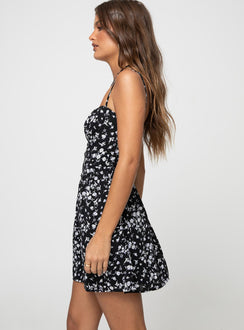 product Princess Polly Crew Neck  Mckilah Mini Dress Black Floral