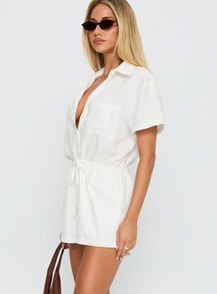 Palm Cove Playsuit White