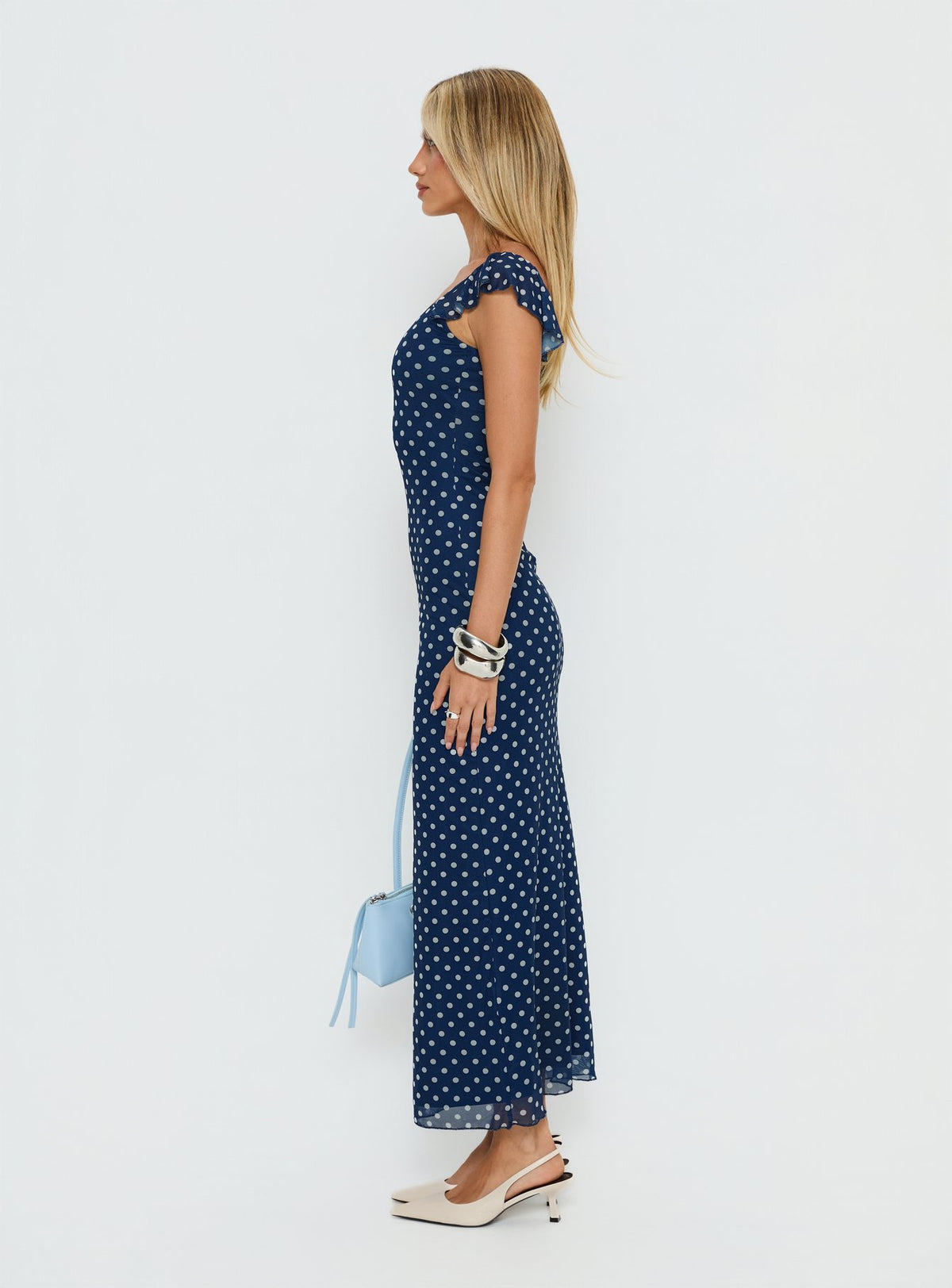 Sandberg Maxi Dress Blue Polka Dot