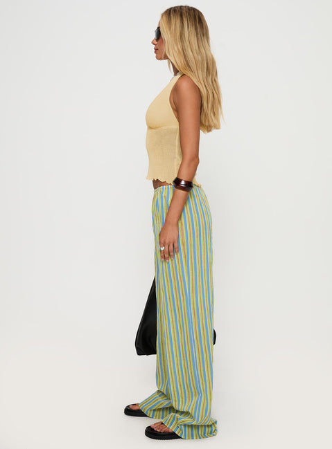 side view of model wearing Princess Polly Limestone Pants Multi Low Rise Pants Pants 