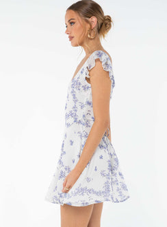 product Princess Polly Square Neck  Dream Away Mini Dress Blue Multi
