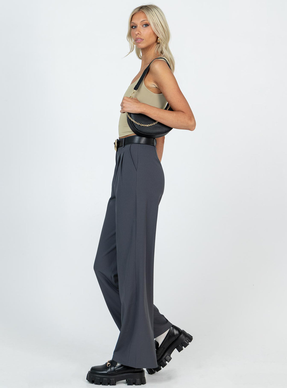 product Princess Polly High Waisted Pants High Waisted Pants High Waisted Pants High Waisted Pants  Archer Pants Slate Tall