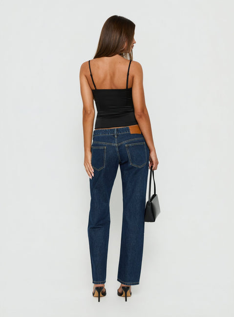Abagael Low Rise Straight Jeans Indigo