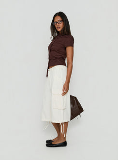 Hudsen Longline Cargo Shorts Cream Tall