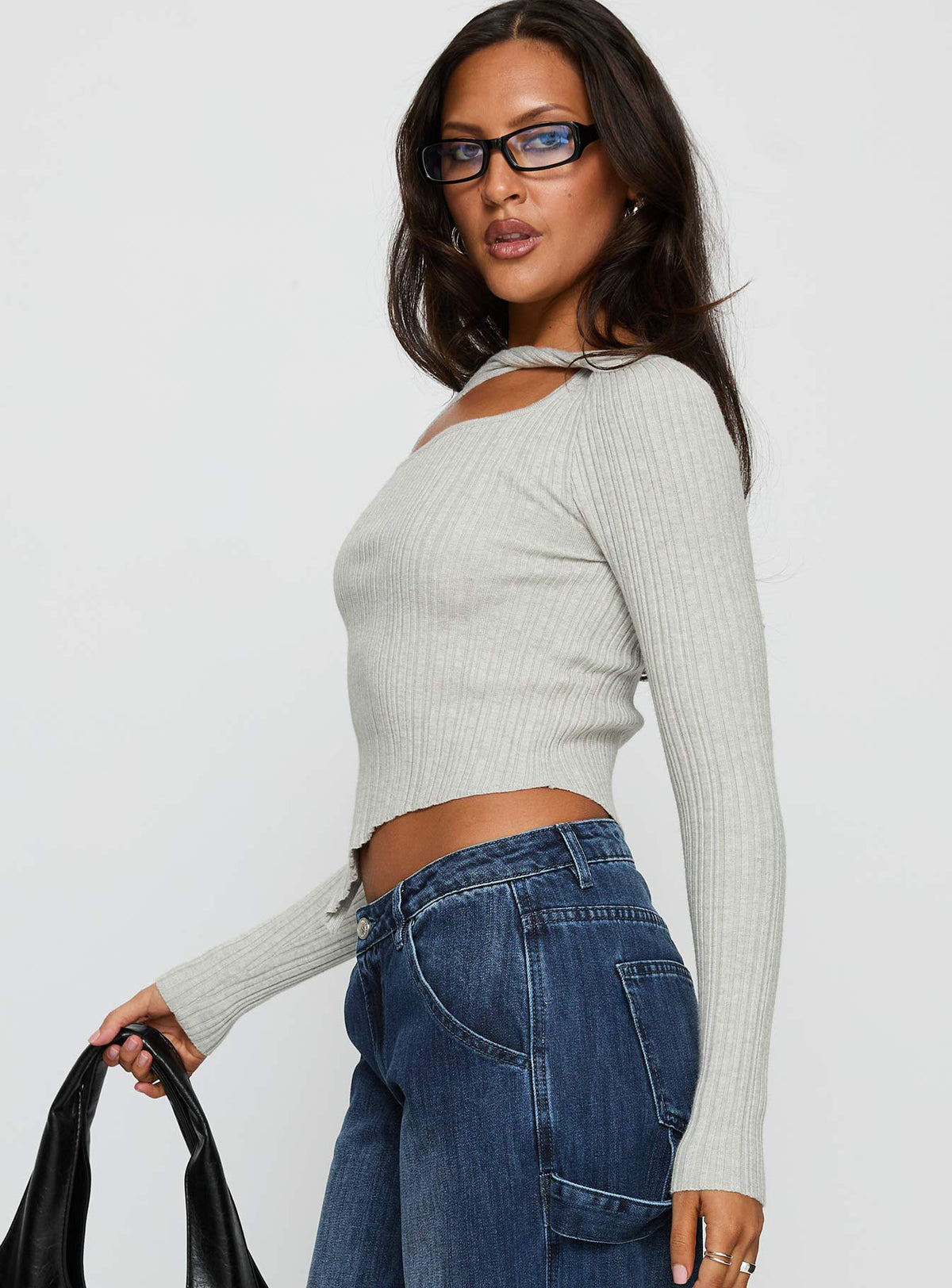 Ellara Long Sleeve Top Grey