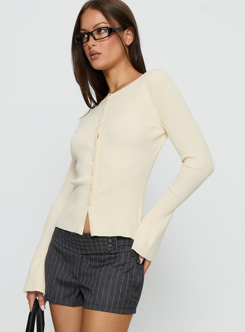Tahnia Off Shoulder Button Up Top Butter