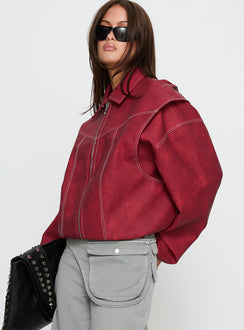 Vista Bomber Jacket Crimson