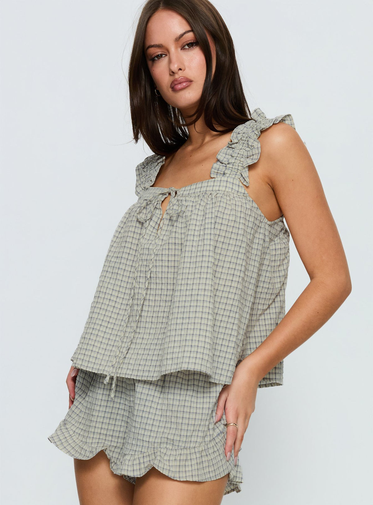 Santabelle Frill Top Check