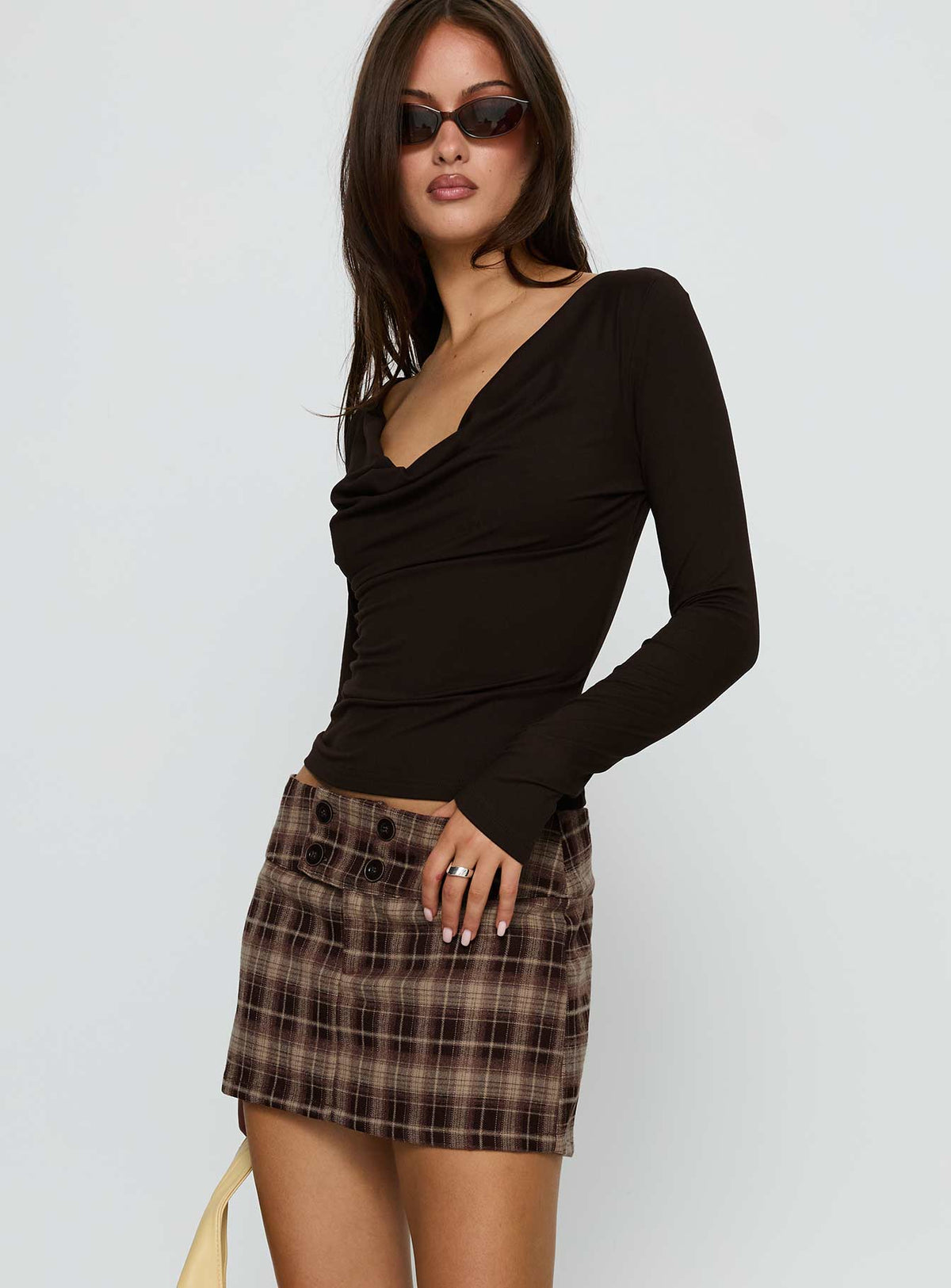 Strikes Again Skort Brown Check