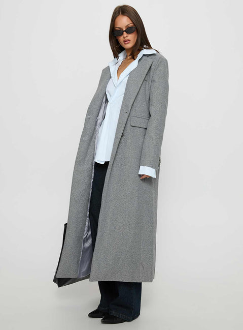 Lovergirl Longline Coat Grey