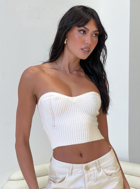product Princess Polly Sleeveless Square Neck  Ulara Strapless Top White