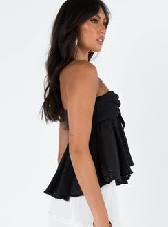 product Princess Polly Sleeveless Square Neck  Long Summer Nights Top Black Low Impact
