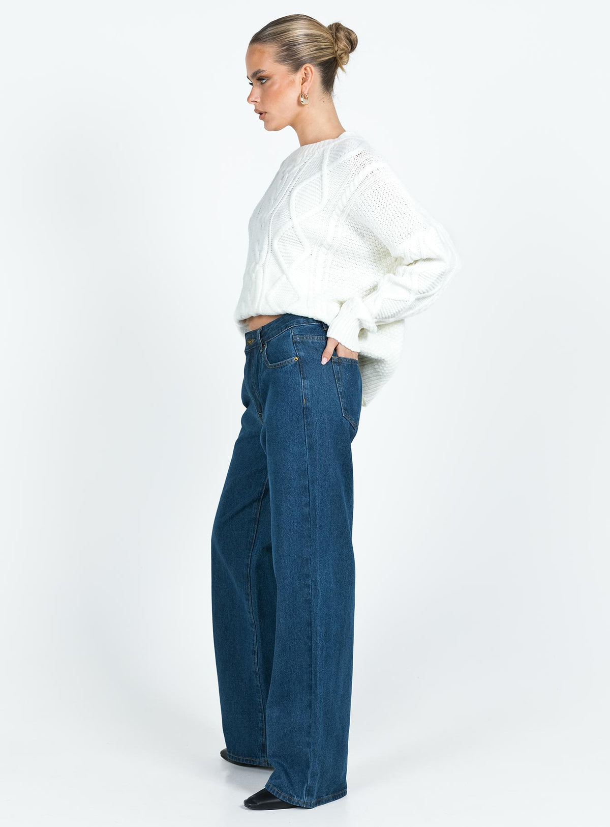 product Princess Polly Mid Rise  Top Model Jeans Dark Denim