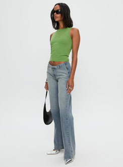 Slow Ride Mid Rise Bootleg Belted Jeans Light Blue Mid Rise Jeans Jeans 