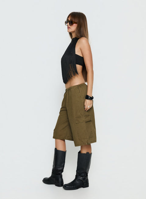 Allyza Baggy Cargo Shorts Olive Tall