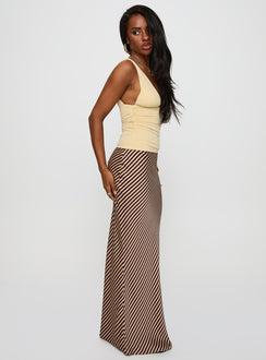 Elevate your wardrobe with the Eliena Maxi Skirt Multi Tall womens-skirts featuring maxi length side view of model wearing