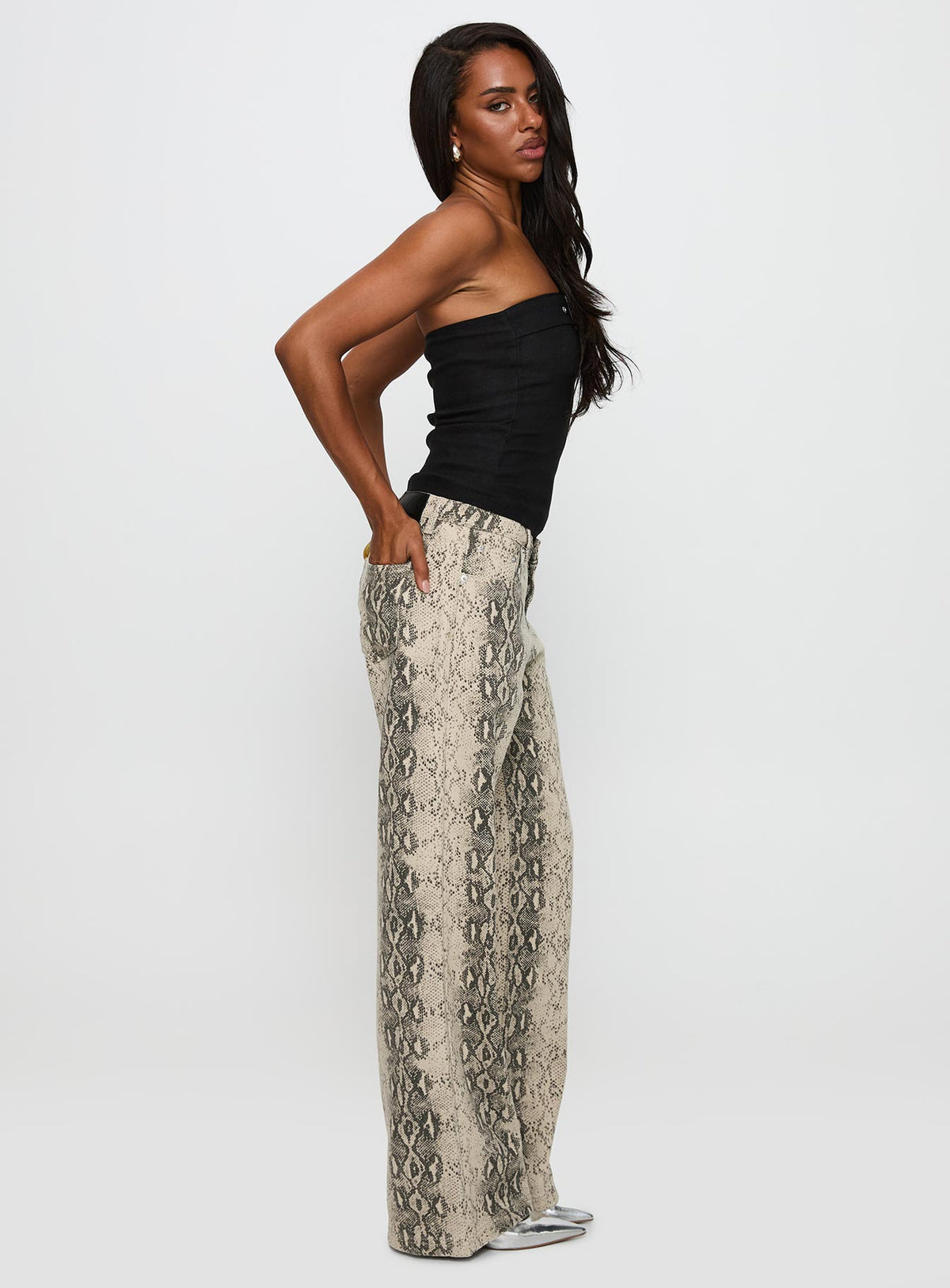 Serpentina Straight Leg Jeans Snake Mid Rise 