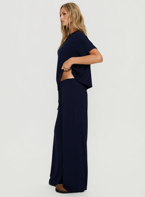 Cozy Hour Sleep Relaxed Pants Navy
