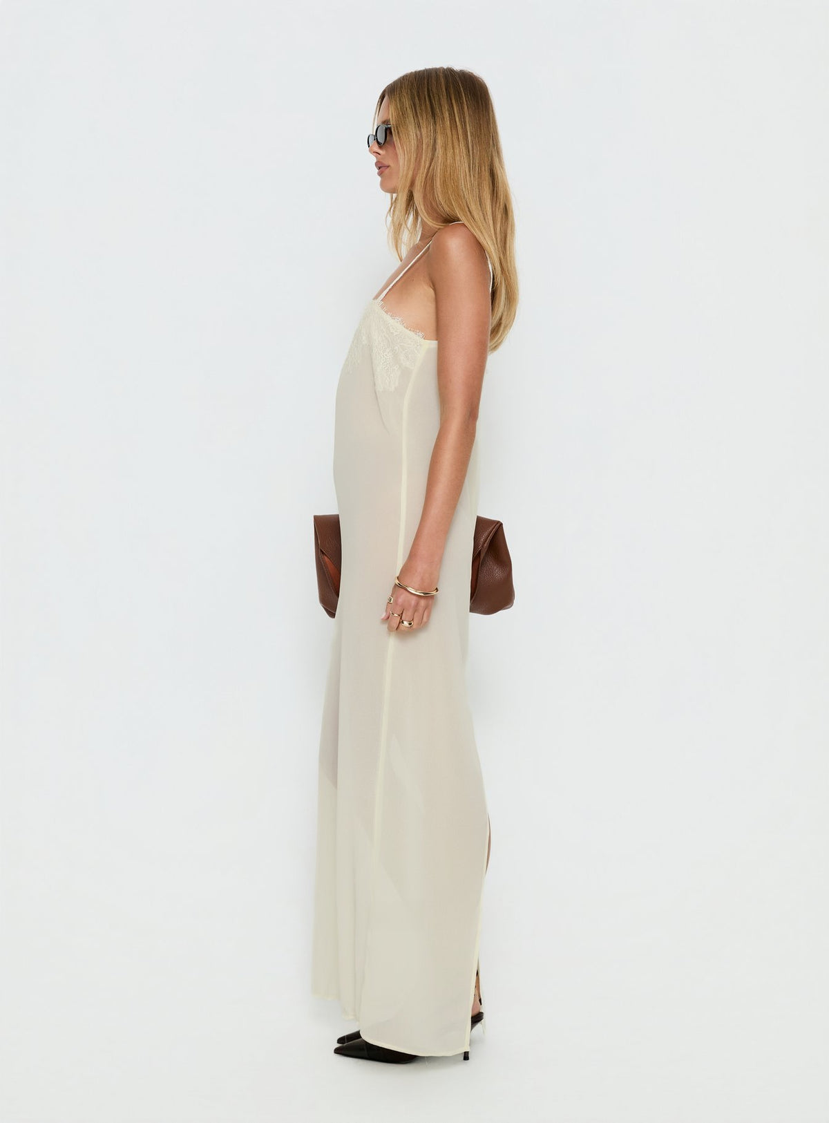 Glacial Sheer Maxi Dress Butter