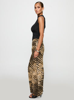 side view of model wearing Princess Polly Low Rise Roomy Pants Multi Low Rise Pants Pants 