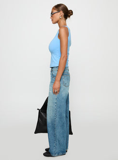 Picasso Mid Rise Straight Leg Jeans Mid Blue Mid Rise Jeans Jeans 